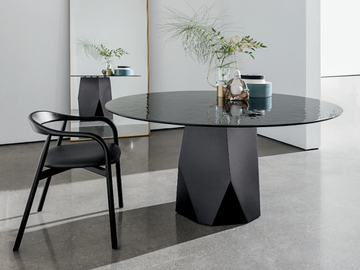 DEOD - Round tempered glass table by Sovet italia - view 2